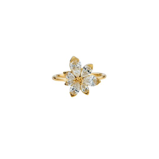 Assymetric Bloom Engagement Ring | Pear Cut Diamond