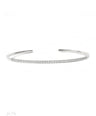 18K Gold 0.60 Ct. Genuine Diamond 2 mm Thick Cuff Bangle Bracelet Fine Jewelry