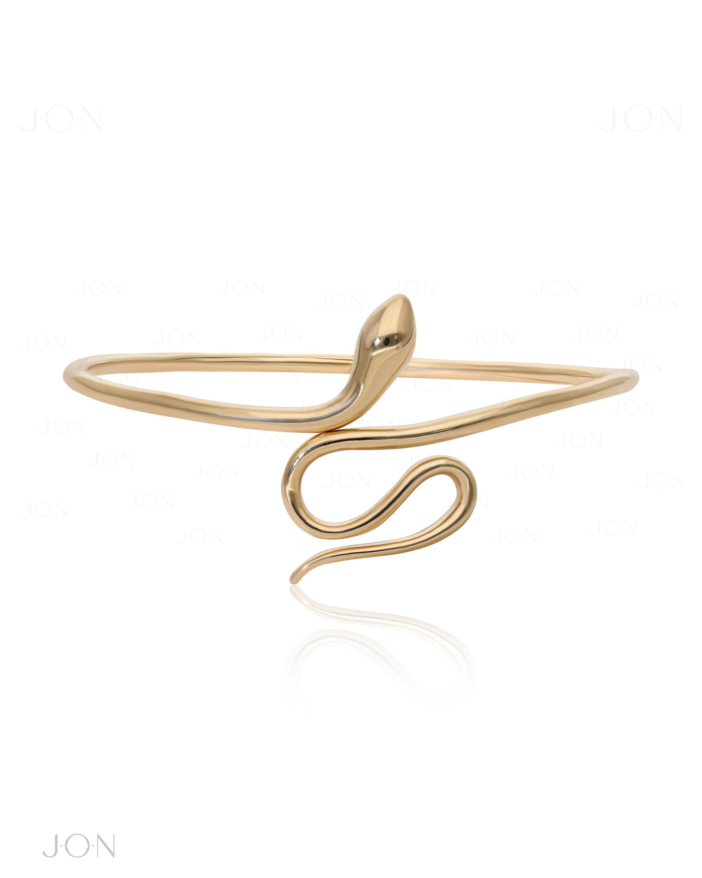 14K Solid Gold Handmade Snake Bangle Bracelet Fine Jewelry