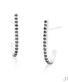 14K Gold 0.20 Ct. Genuine Black Diamond 16 mm Suspender J Hook Fine Earrings