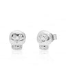 14K Gold 0.04 Ct. Genuine Diamond Skull Stud Earrings Halloween Fine Jewelry