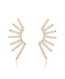 14K Gold 0.36 Ct. Genuine Diamond 22 mm Rising Sun Earrings Fine Jewelry