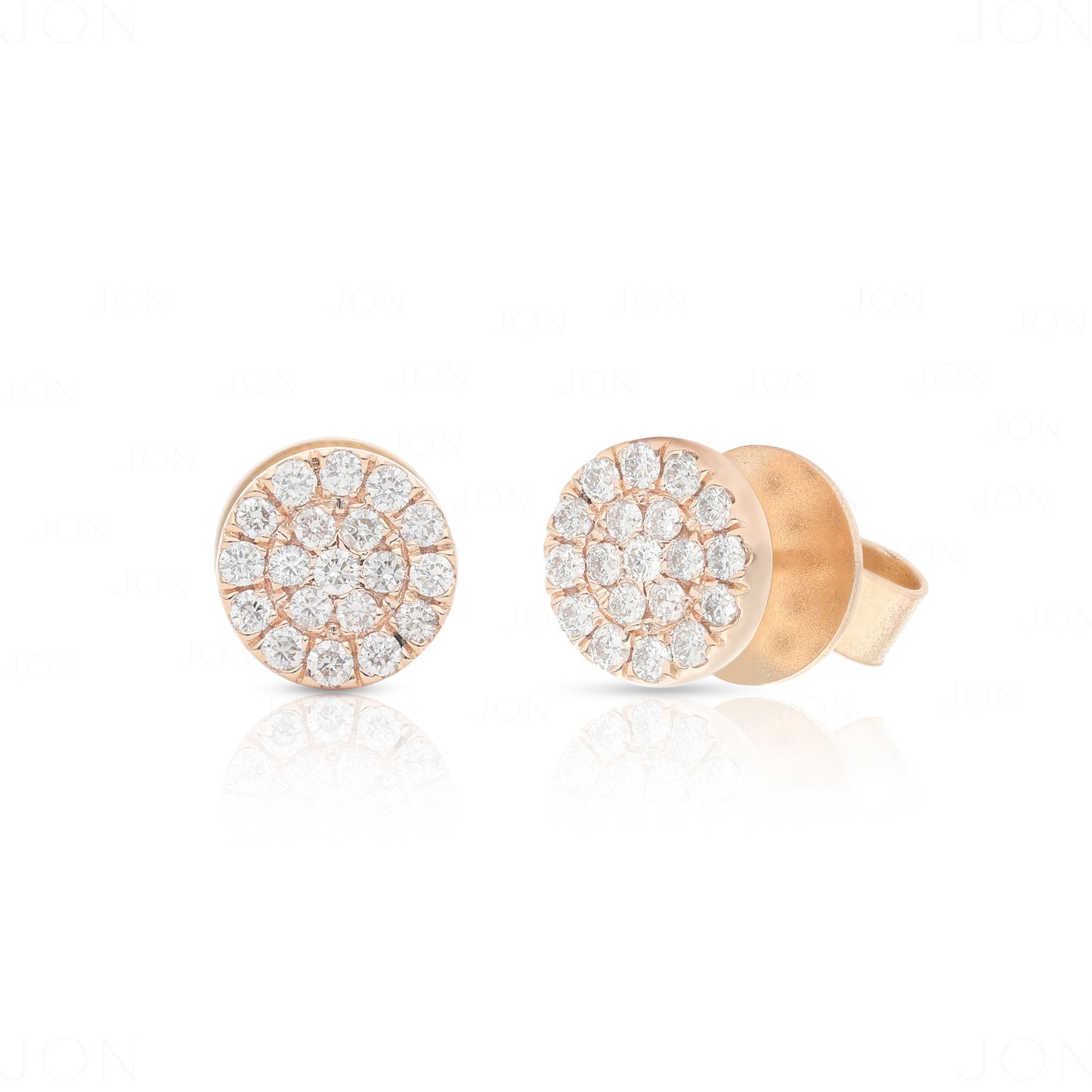 14K Gold 0.38 Ct. Genuine Diamond Round Disc Earrings Fine Jewelry