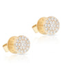 14K Gold 0.38 Ct. Genuine Diamond Round Disc Earrings Fine Jewelry