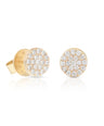 14K Gold 0.38 Ct. Genuine Diamond Round Disc Earrings Fine Jewelry