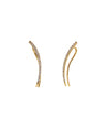 14K Gold 0.22 Ct. Genuine Diamond 23 mm Long Ear Climber Earrings Fine Jewelry