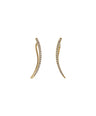 14K Gold 0.22 Ct. Genuine Diamond 23 mm Long Ear Climber Earrings Fine Jewelry