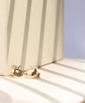 14K Solid Gold 0.04 Ct. Genuine Diamond Apple Shape Studs Earrings Fine Jewelry