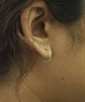 14K Gold 0.06 Ct. Genuine Diamond 12 mm Mini Hoop Earrings Fine Jewelry