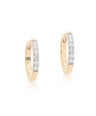 14K Gold 0.18 Ct. Genuine Diamond Tiny Huggie Hoop Earrings Fine Jewelry