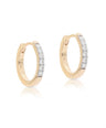 14K Gold 0.18 Ct. Genuine Diamond Tiny Huggie Hoop Earrings Fine Jewelry