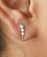 14K Gold 0.16 Ct. Genuine Diamond Ear Crawler Climber Earrings Fine Jewelry