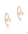 14K Gold 0.08 Ct. Genuine Baguette Diamond Cuff Earrings Handmade Fine Jewelry