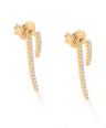14K Gold 0.30 Ct. Genuine Diamond Double Bar Jacket Studs Earrings Fine Jewelry