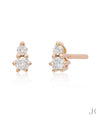 14K Gold 0.09 Ct. Genuine Diamond Minimalist Studs Earrings Fine Jewelry