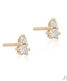 14K Gold 0.09 Ct. Genuine Diamond Minimalist Studs Earrings Fine Jewelry