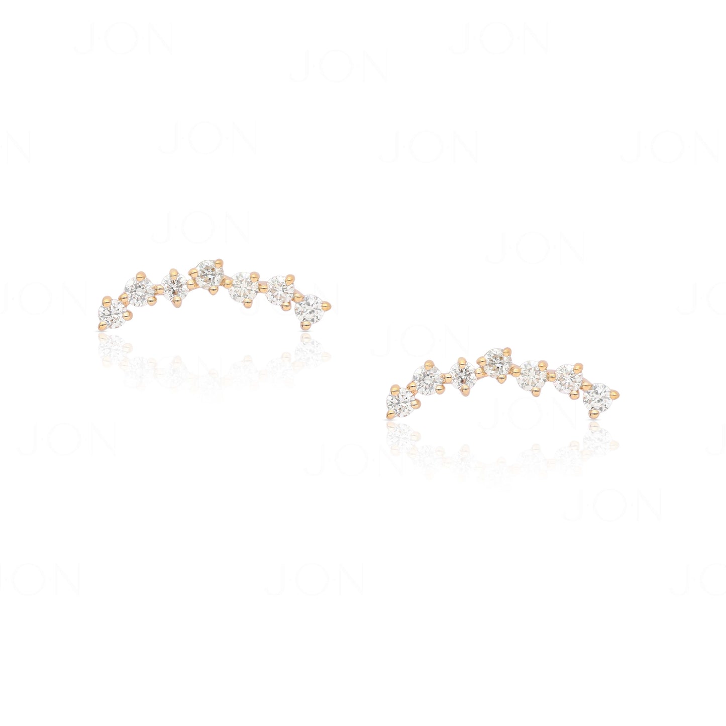 14K Gold 0.17 Ct. Genuine Diamond Cluster Studs Earrings Wedding Fine Jewelry