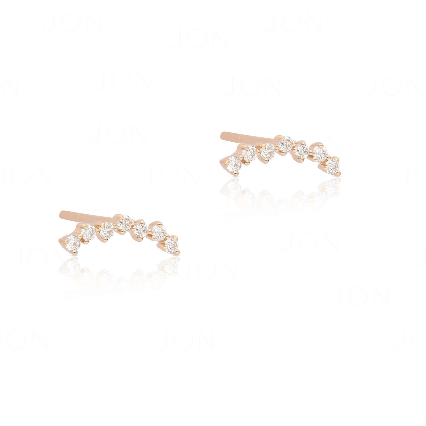 14K Gold 0.17 Ct. Genuine Diamond Cluster Studs Earrings Wedding Fine Jewelry