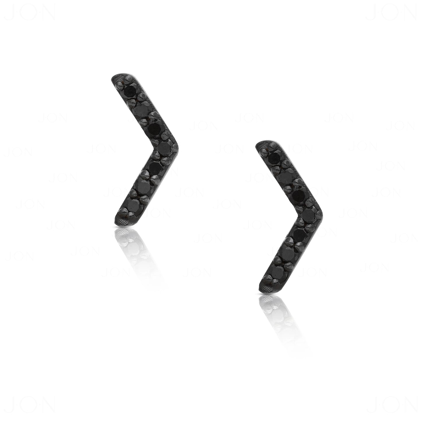 14K Black Gold 0.08 Ct. Genuine Black Diamond Half Honeycomb Studs Fine Earrings