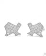 14k Gold 0.20 Ct. Genuine Diamond Texas Map Design Studs Earrings Fine Jewelry