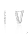 14K Gold 0.21 Ct. Genuine Diamond Triangle Shape Huggie Earrings Fine Jewelry