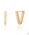 14K Gold 0.21 Ct. Genuine Diamond Triangle Shape Huggie Earrings Fine Jewelry