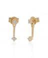 14K Gold 0.20 Ct. Genuine Diamond Wedding Jacket Studs Earrings Fine Jewelry