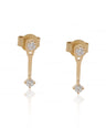 14K Gold 0.20 Ct. Genuine Diamond Wedding Jacket Studs Earrings Fine Jewelry