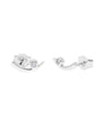 14K Gold 0.10 Ct. Genuine Diamond Curved Bar Minimalist Studs Earrings