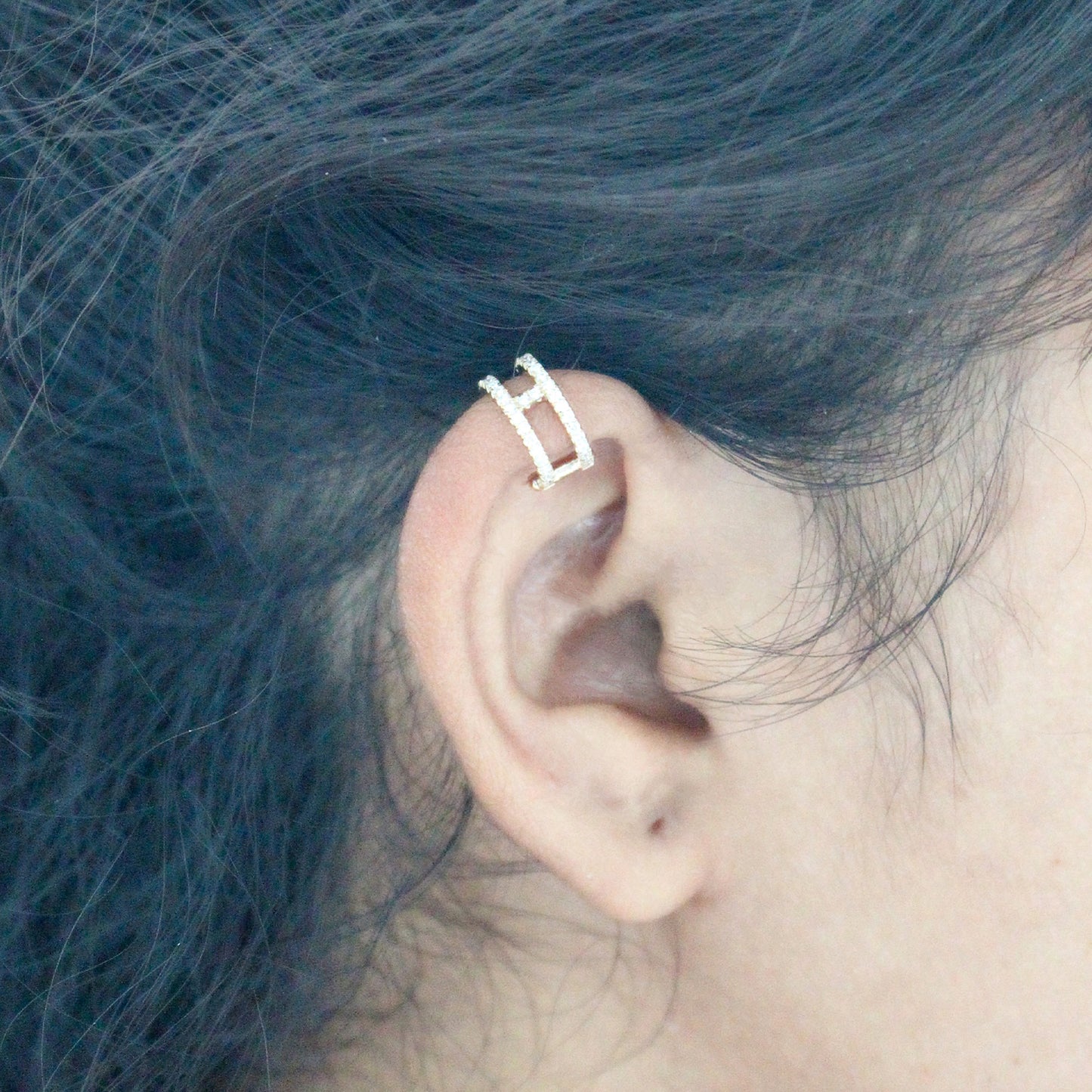 Genuine 0.20 Ct. Diamond Ear Cuff Earrings Solid 14k Yellow Gold Jewelry (1 Pc)