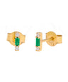0.12 Ct. Baguette Diamond VS Clarity F Color Stud Earrings Solid 14k Yellow Gold