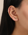 0.15 Ct. Sapphire Gemstone Mini Stud Earrings 14k Yellow Gold Fine Jewelry