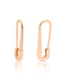 14K Solid Plain Gold 10 mm Safety Pin Earring Handmade Fine Jewelry