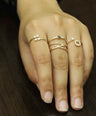 14K Gold 0.18 Ct. Genuine Diamond Open Cuff Ring Fine Jewelry Size - 3 to 8 US