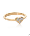 14K Gold 0.08 Ct. Genuine Diamond Heart Design Wedding Ring Fine Jewelry