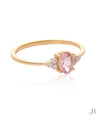 14K Gold Genuine Diamond And Morganite Gemstone Pre-Engagement Ring Fine Jewelry