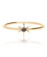 14K Gold 0.05 Ct. Genuine Black Diamond Starburst Ring Christmas Fine Jewelry