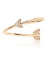 14K Gold 0.05 Ct. Genuine Diamond Arrow Cuff Love Ring Fine Jewelry Size -3 to 9