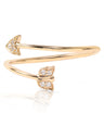 14K Gold 0.05 Ct. Genuine Diamond Arrow Cuff Love Ring Fine Jewelry Size -3 to 9