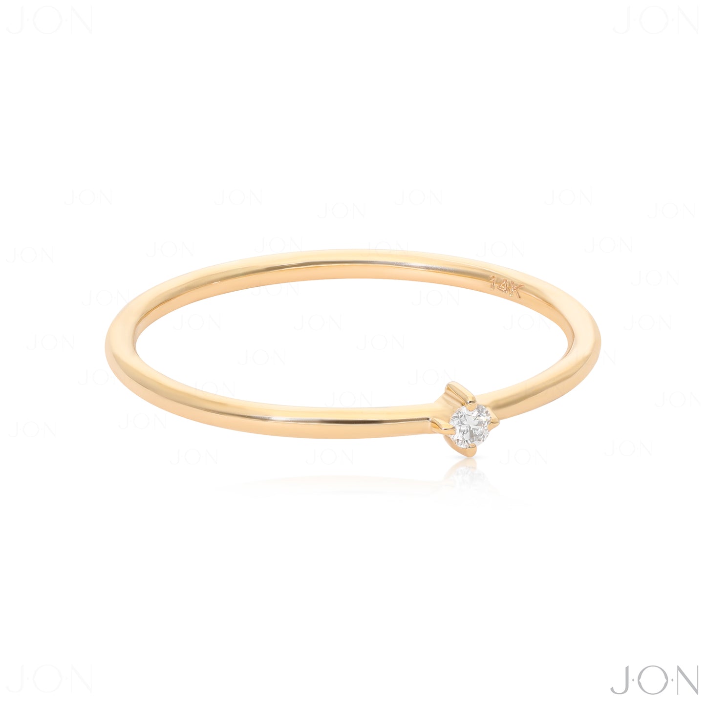 14K Gold 0.02 Ct. Solitaire Genuine Diamond Engagement Ring Fine Jewelry