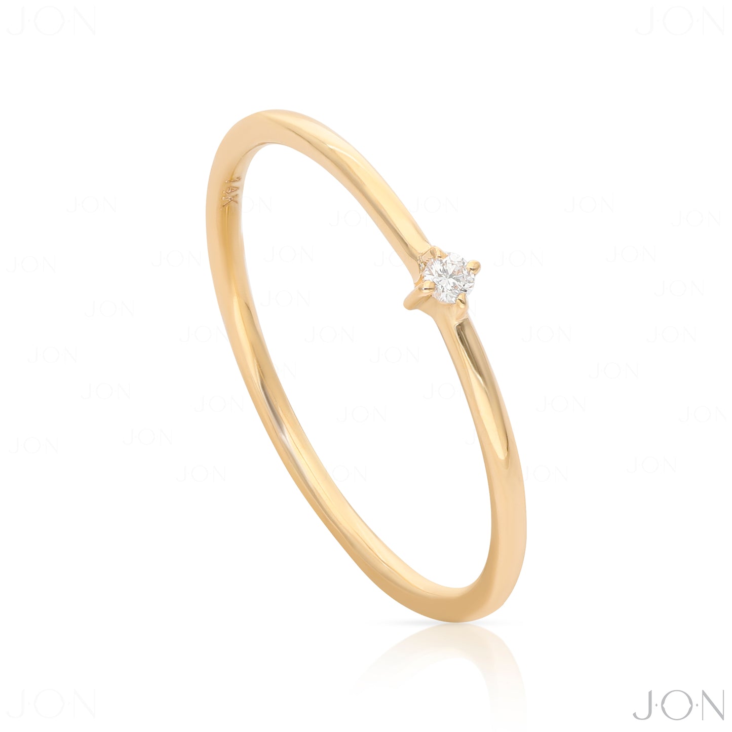 14K Gold 0.02 Ct. Solitaire Genuine Diamond Engagement Ring Fine Jewelry