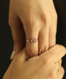 14K Gold 0.30 Ct Genuine Multi Sapphire Gemstone Sign Of Peace Ring Fine Jewelry