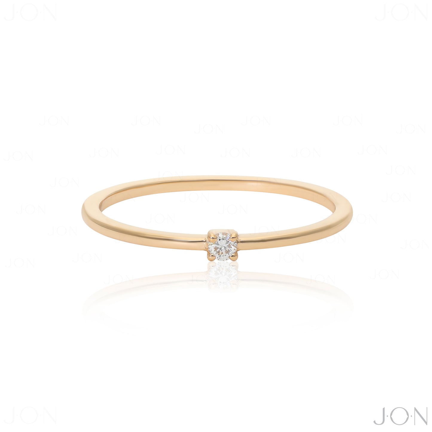 14K Gold 0.03 Ct. Genuine Diamond Simple Engagement Promise Ring Fine Jewelry