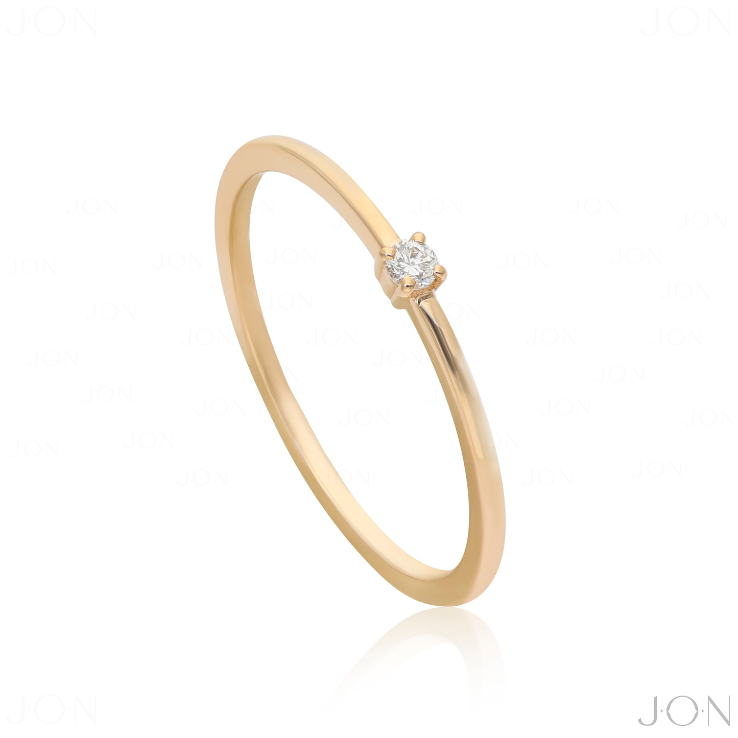 14K Gold 0.03 Ct. Genuine Diamond Simple Engagement Promise Ring Fine Jewelry