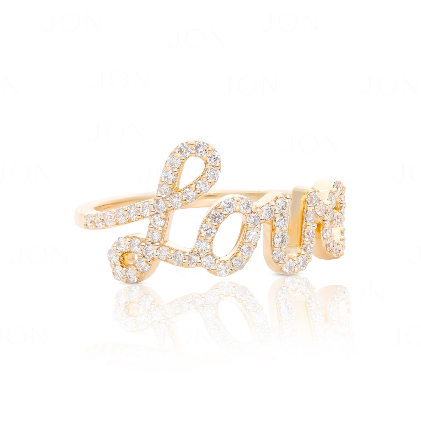 14K Gold 0.40 Ct. Genuine Diamond Love Ring Anniversary Wedding Fine Jewelry