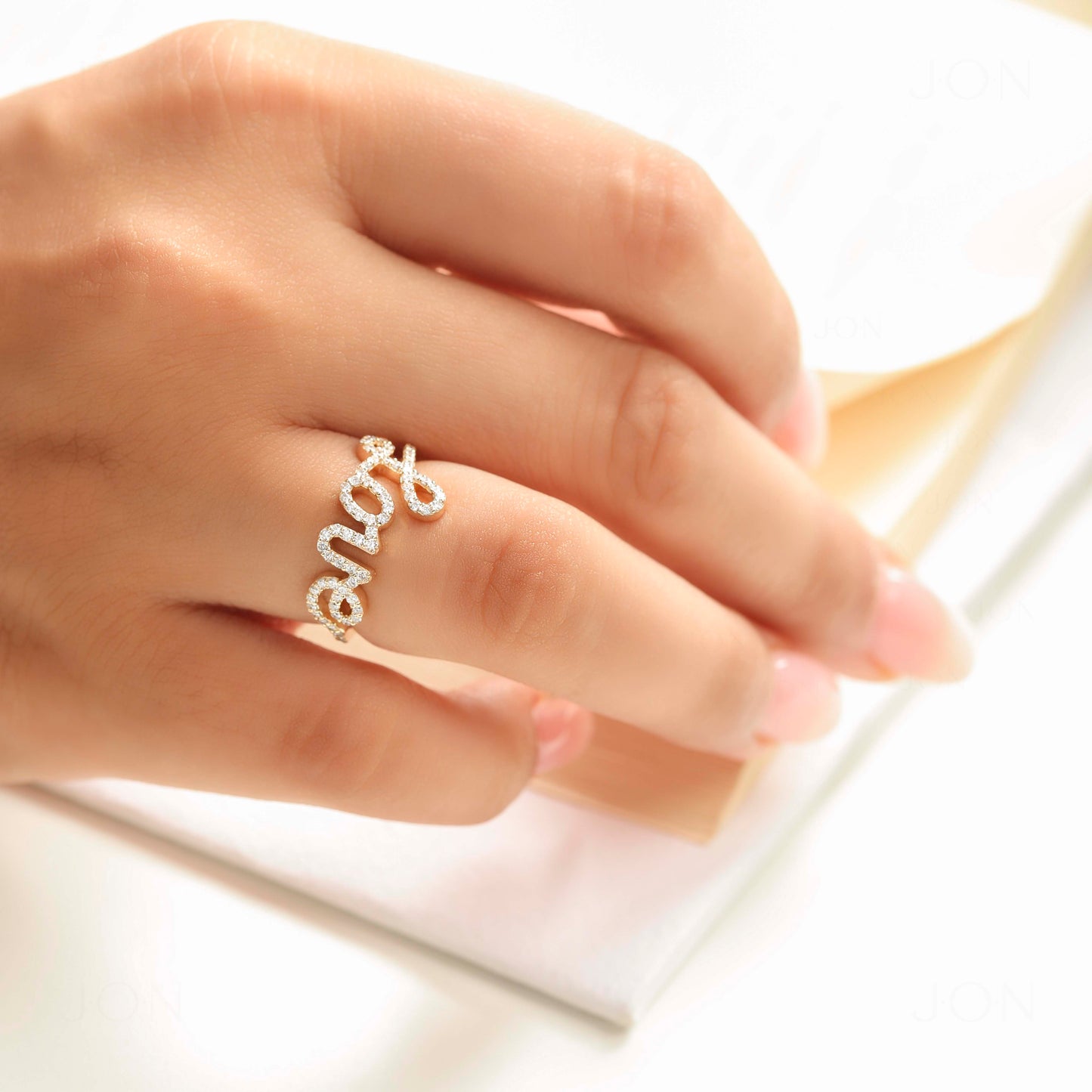 14K Gold 0.40 Ct. Genuine Diamond Love Ring Anniversary Wedding Fine Jewelry