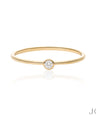 14K Gold 0.04 Ct. Solitaire Genuine Diamond Engagement Band Ring Fine Jewelry