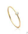 14K Gold 0.04 Ct. Solitaire Genuine Diamond Engagement Band Ring Fine Jewelry