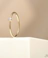 14K Gold 0.04 Ct. Solitaire Genuine Diamond Engagement Band Ring Fine Jewelry