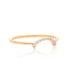 14K Gold 0.07 Ct. Genuine Diamond Arc Design Ring Fine Jewelry Size-3 to 8 US